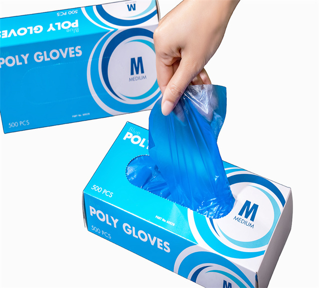 HDPE glove blue color 